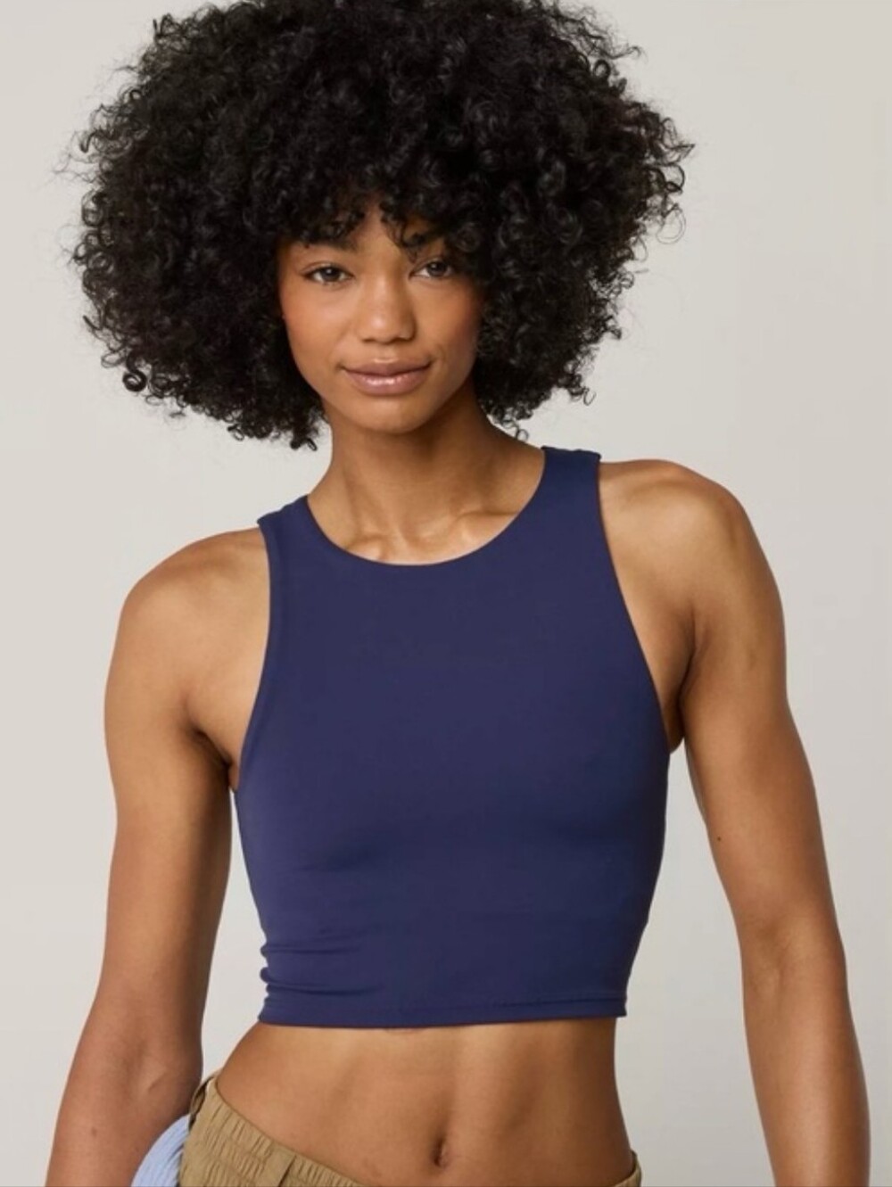 aerie - Like New Navy Real Me XTRA High Neck Longline Bra Top - M